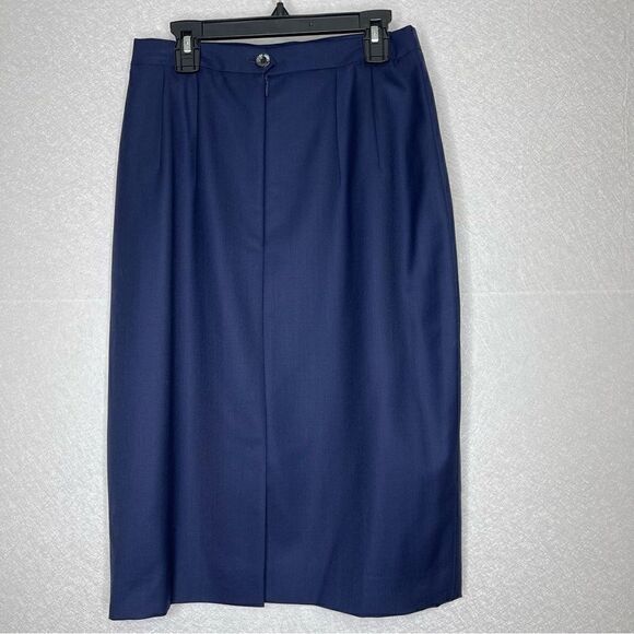 Louis feraud navy blue pencil skirt 10 - Picture 4 of 5